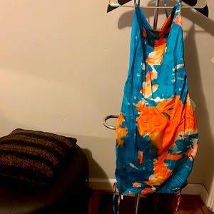 Summer silk halter dress